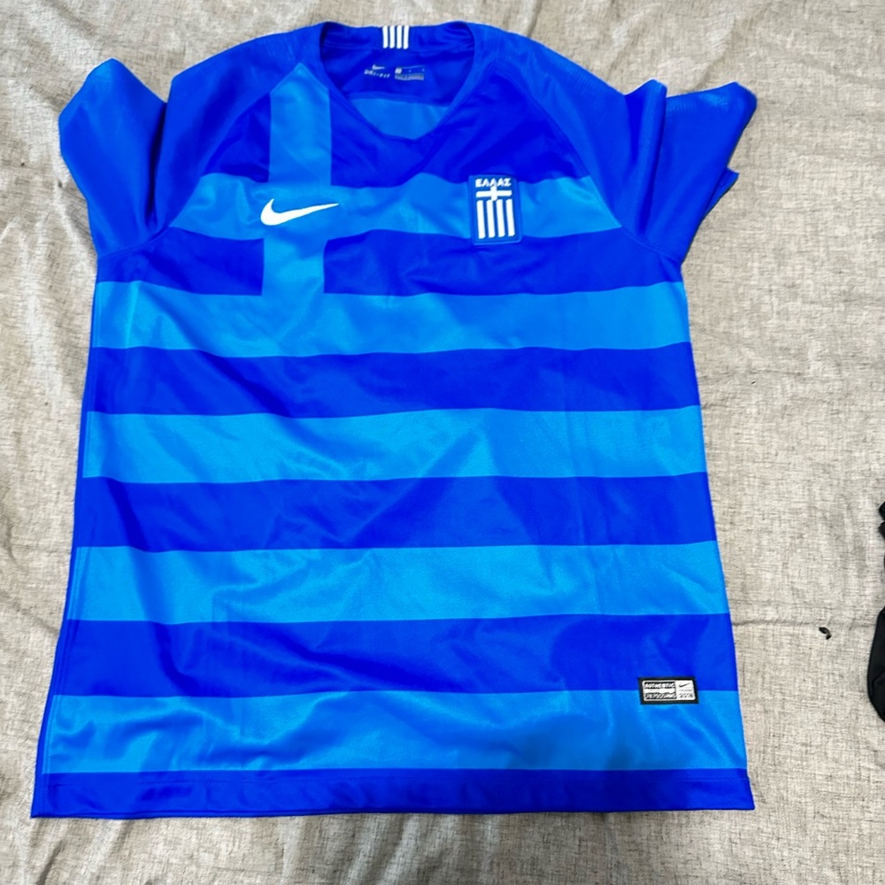 Nike Greece Jersey National Football Team Shirt Soccer Blue Men's X-LARGE